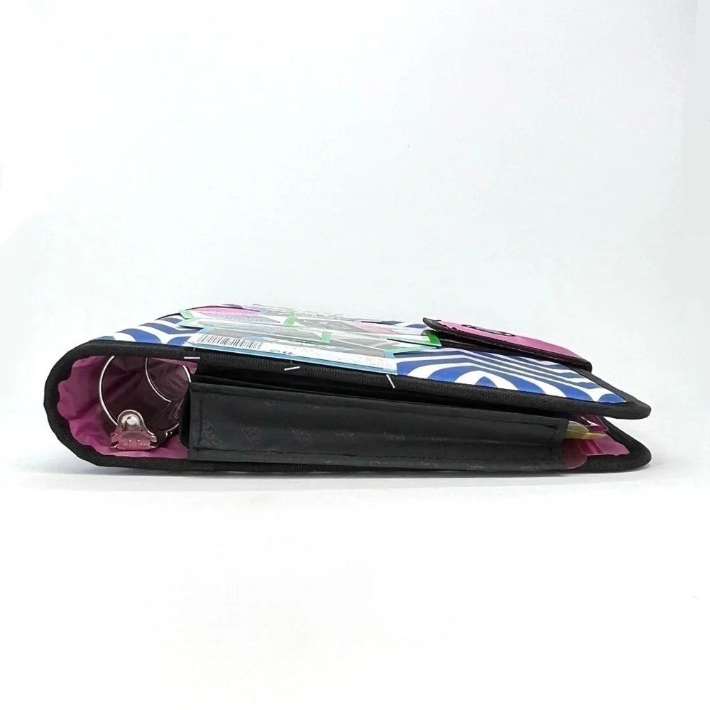 Case-It “The Open Tab” 2” Three Ring Binder Blue & White Chevron w/Pink New NWT